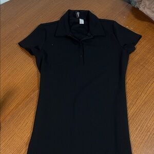 Divided Black Midi Dress